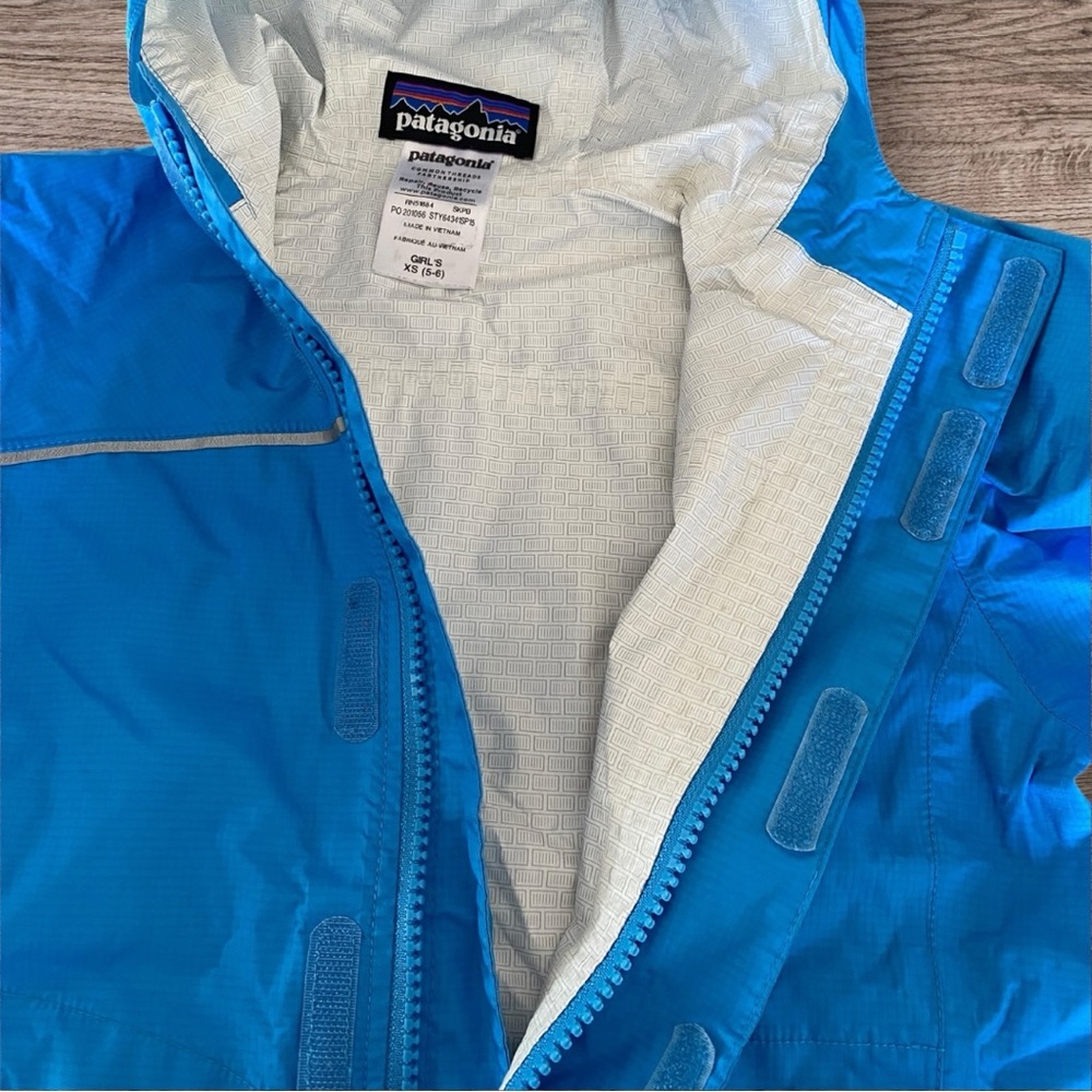 Patagonia h2No Waterproof Girls / Kids Blue Jacket XS 5-6 - Picture 4 of 12